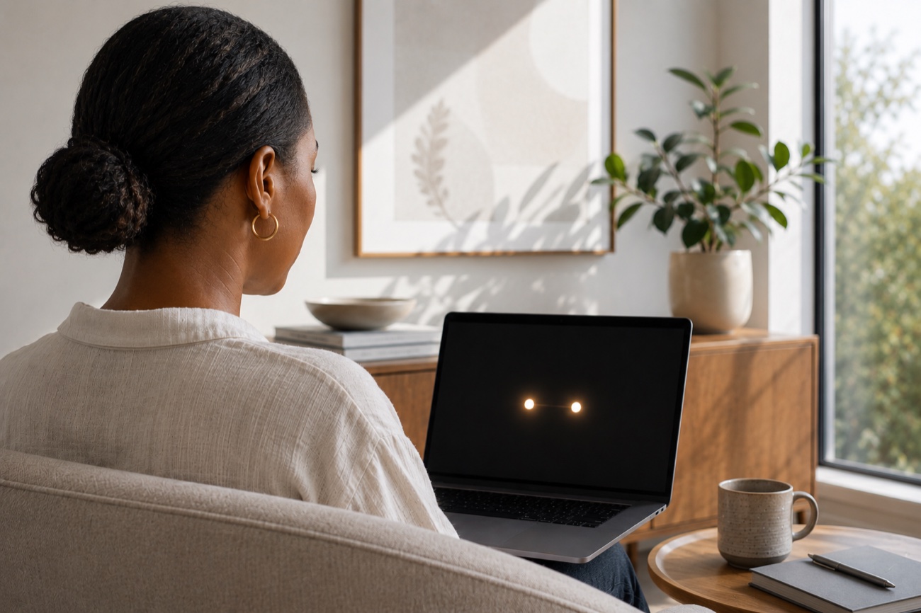 Calm setting for online EMDR therapy