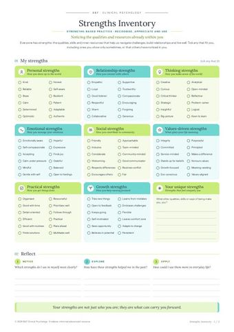 Identify & work with my strengths