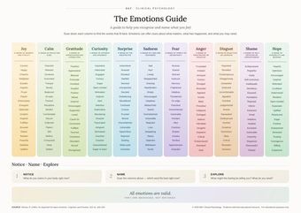 The emotions guide, in colour
